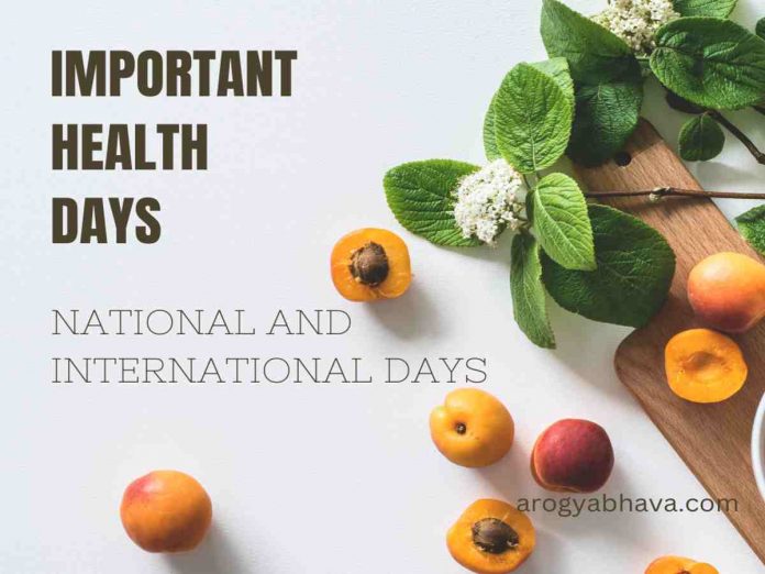 Health Days: Important Health Days, National, International